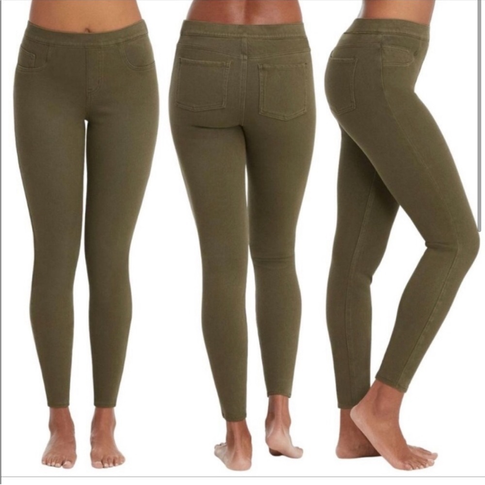 SPANX Jean-ish Ankle Olive Green Leggings